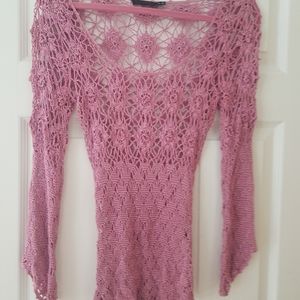 Crochet pink sweater by the Limited